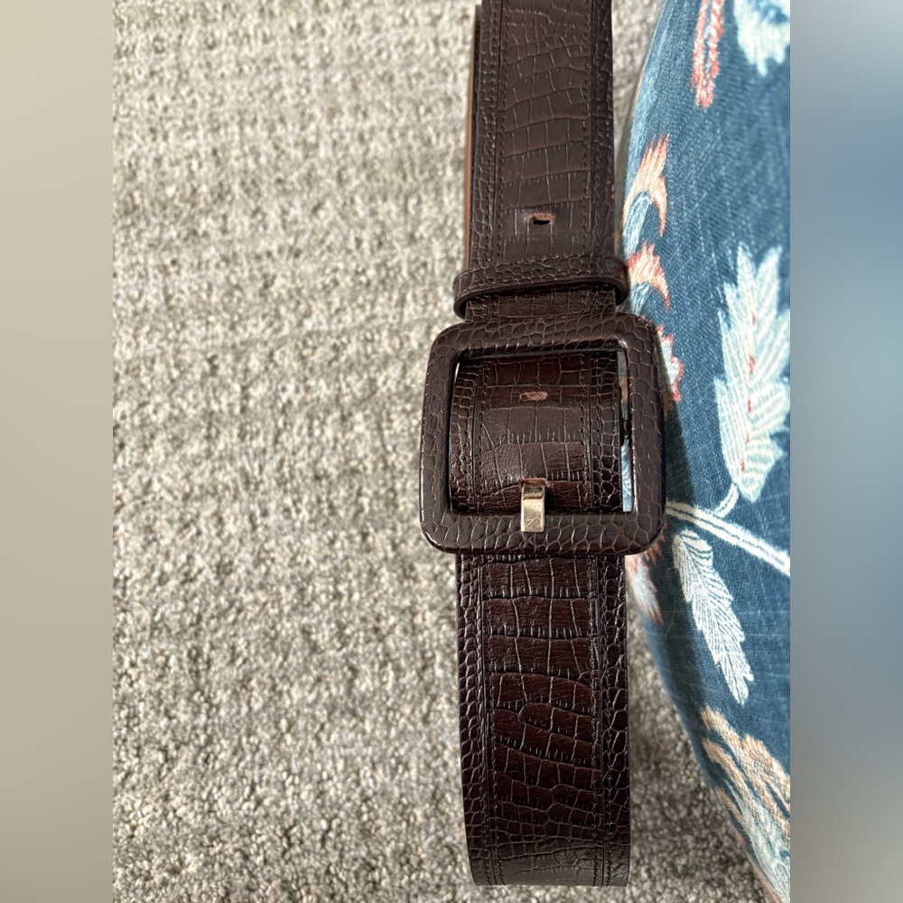 Ann Taylor. Brown Crocodile Pattern Belt Buckle